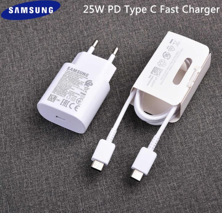 Samsung 25WATT Super fast charger for samsung S21+ / S21 ultra / S20 FE / Note-20/ Note 20 ultra / note 10 lite / S20 ultra/M-62 /A-72 /A-52. 