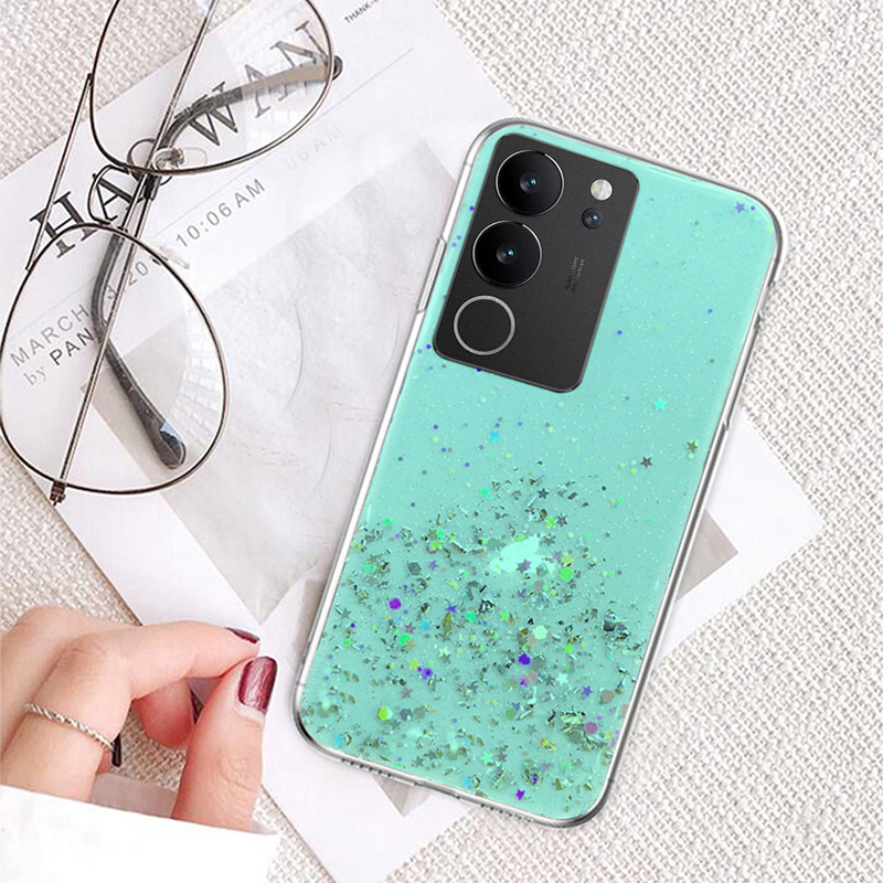 Phone cover For VIVO V29 Pro V29E case Shell Glitter Bling Sequins Starry Sky Transparent Soft Shel For VIVO V29Pro V29E Cases Housing