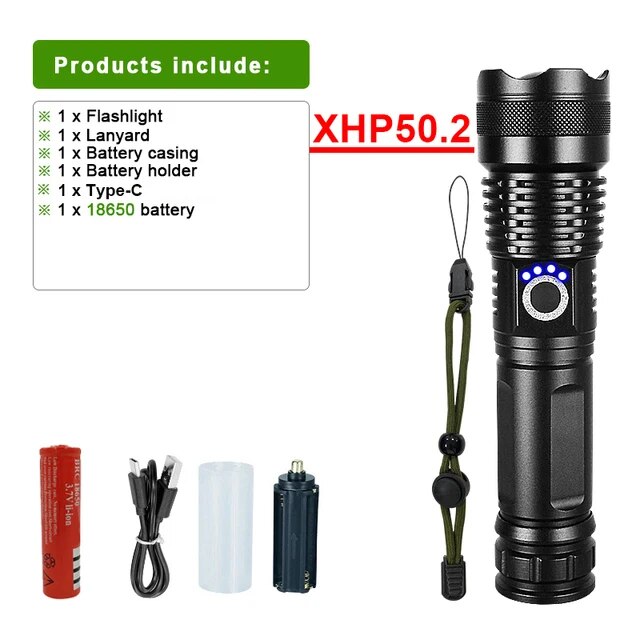 F3 Most Powerful LED Flashlight USB Rechargeable Torch Light High Power Flashlight Tactical Lantern Long Shot Hand Lamp Camping. 