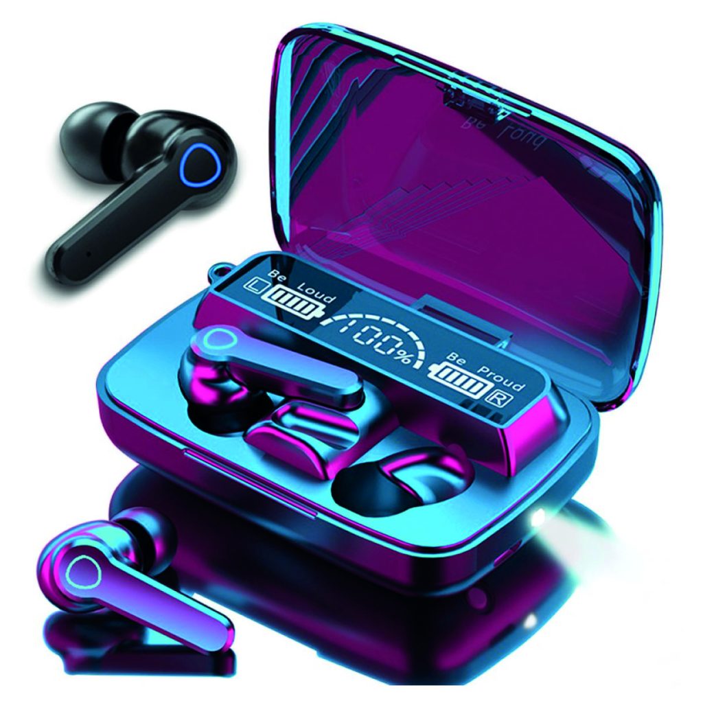 V5.1 BT Wireless M19 Newest Digital Indicator True Wireless Headset-Black - Earbud. 