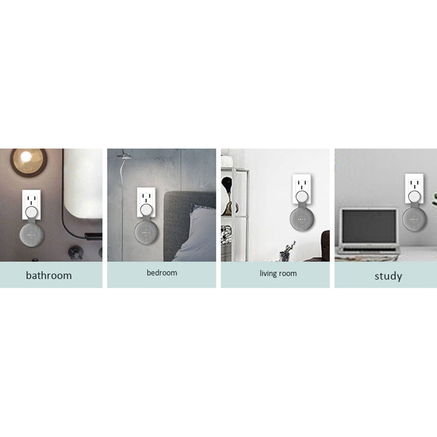 2Pcs Suitable for Google Audio for Google Nest Mini Wall Bracket Second Generation Socket Hanging Hanger Bracket-Black