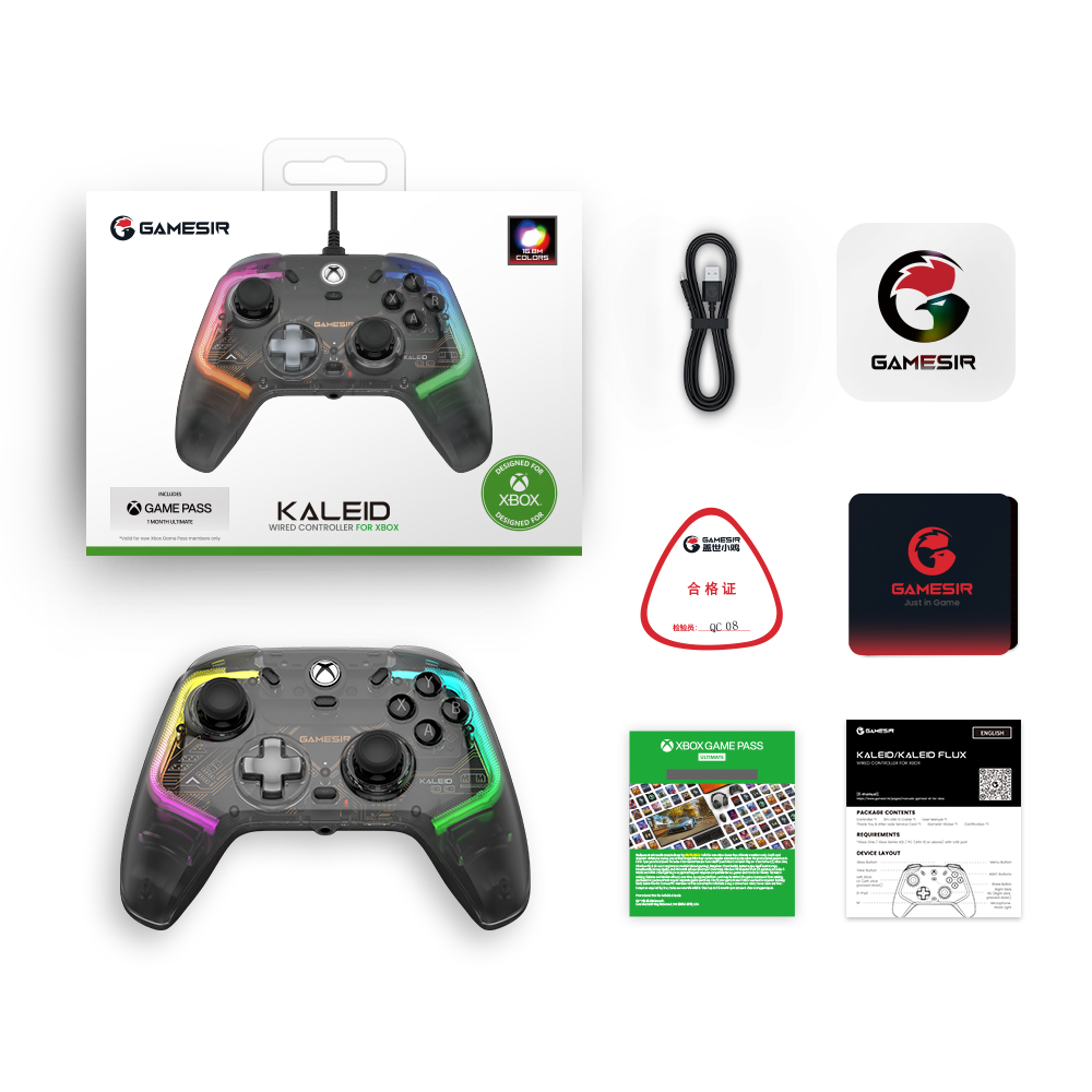 GameSir Kaleid Xbox Controller Hall Effect Gamepad for Xbox Series X, Xbox Series S, Xbox One game console. 
