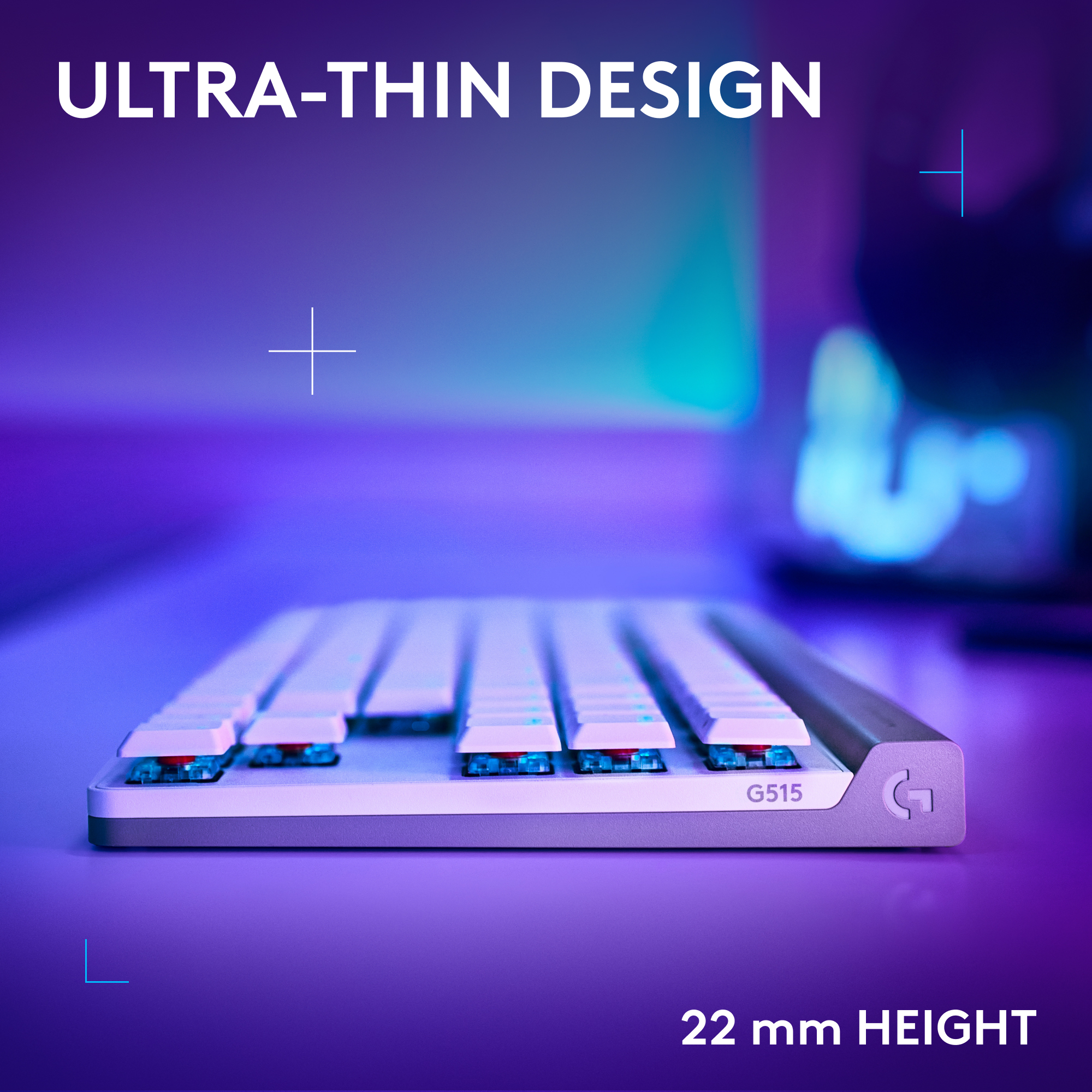 Logitech G515 Lightspeed TKL Low Profile Wireless Gaming Keyboard, LIGHTSYNC RGB, Thin Tenkeyless Design, PBT Keycaps, Tactile (Brown) Mechanical Switches. 