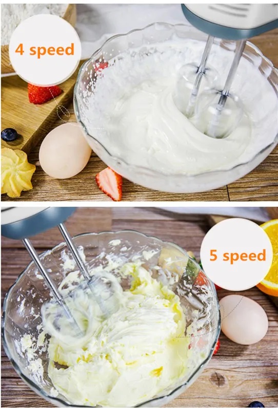 Hand Mixer Mini Small Kitchen Appliance Food Preparation Handheld Cream Blender Egg Beater Cheap Electric 7 Speed Variable Speed Cake Cream Food Processor-White. 