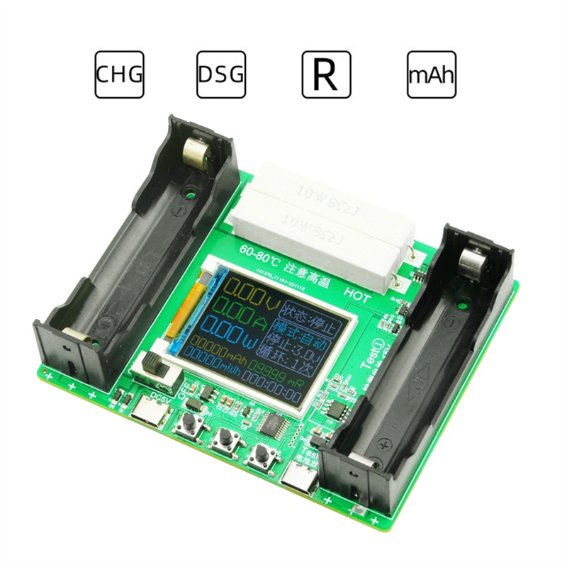 18650 Lithium Battery Capacity Tester Battery Tester Module MAh MWh Type C Digital Battery Power Detector Module 18650 Battery Tester. 