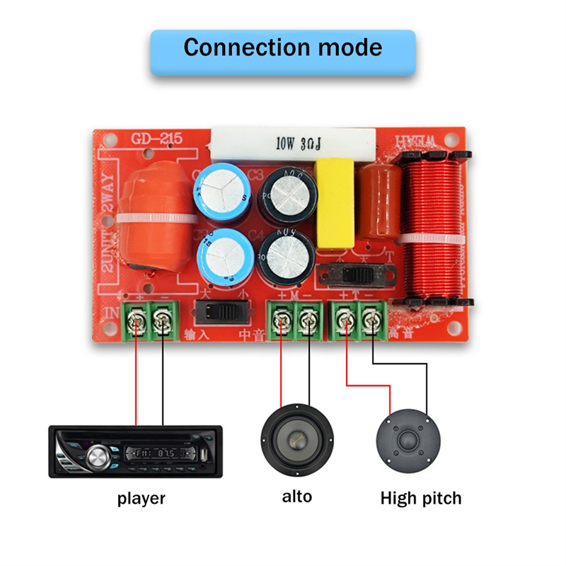 Car Frequency Dvider Treble Midrange Crossover Car A-Pillar Dedicated Speaker Modification Sound Quality Divider. 