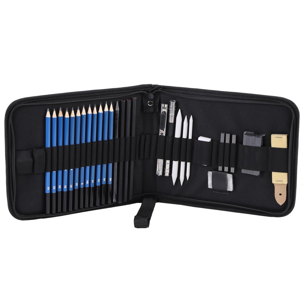 33Pcs Professional Drawing Sketching Pencil Set H&B Sketching Pencils Drawing and Sketch Kit Set Art Supplies. 