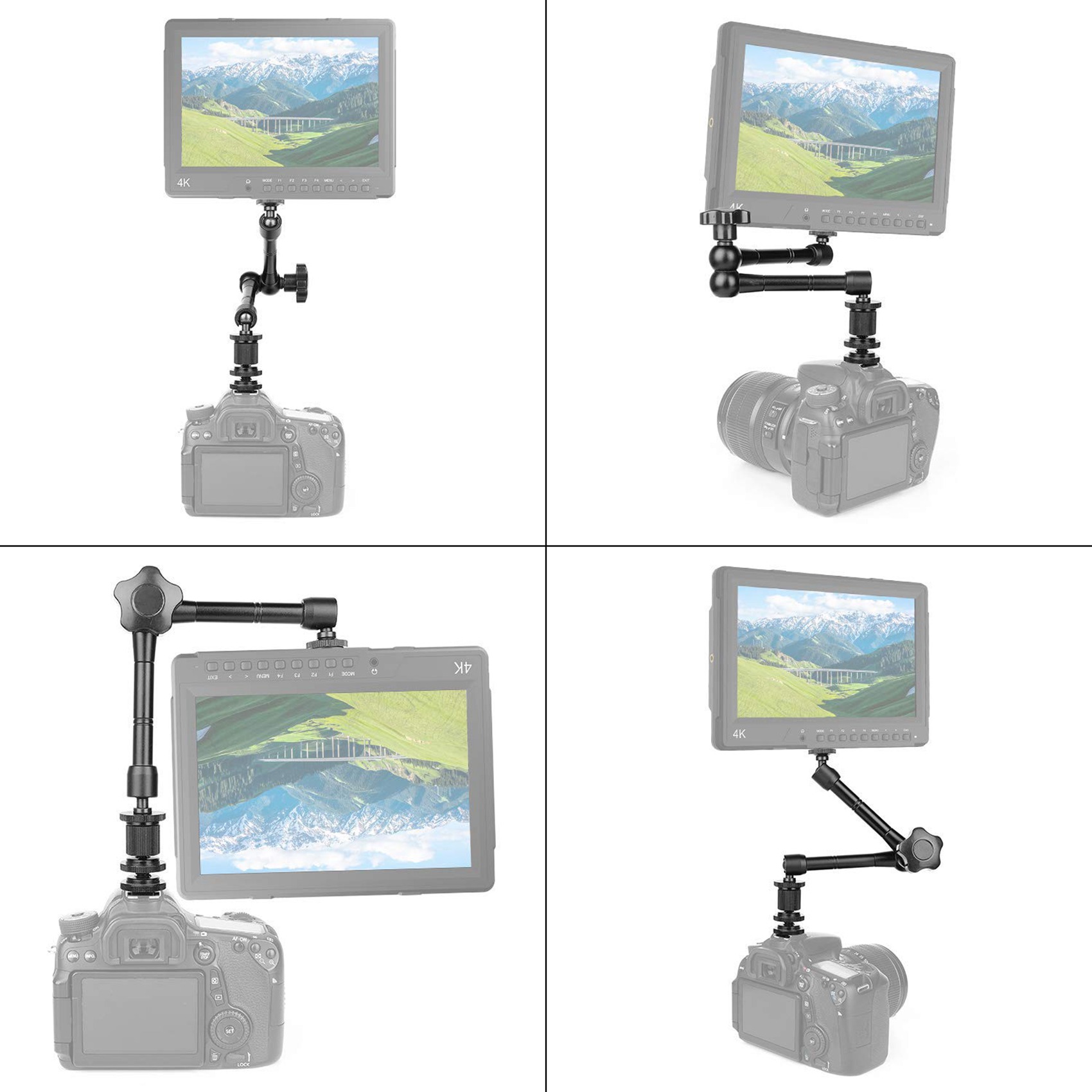 2X Magic Arm 11 Inch Articulating Arm Magic Friction with Hot Shoe Mount & 1/4 Inch Tripod Screw. 