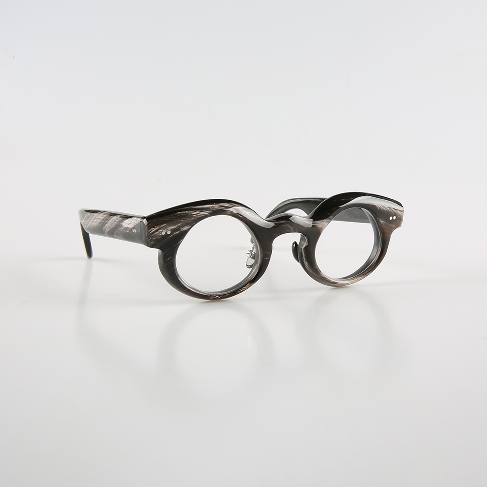Nilerun Designer Customized Unique Handmade Irregular Curved 3D Round Edge Thick Real Horn Sunglasses Glasses Eyewear Eyeglasses. 