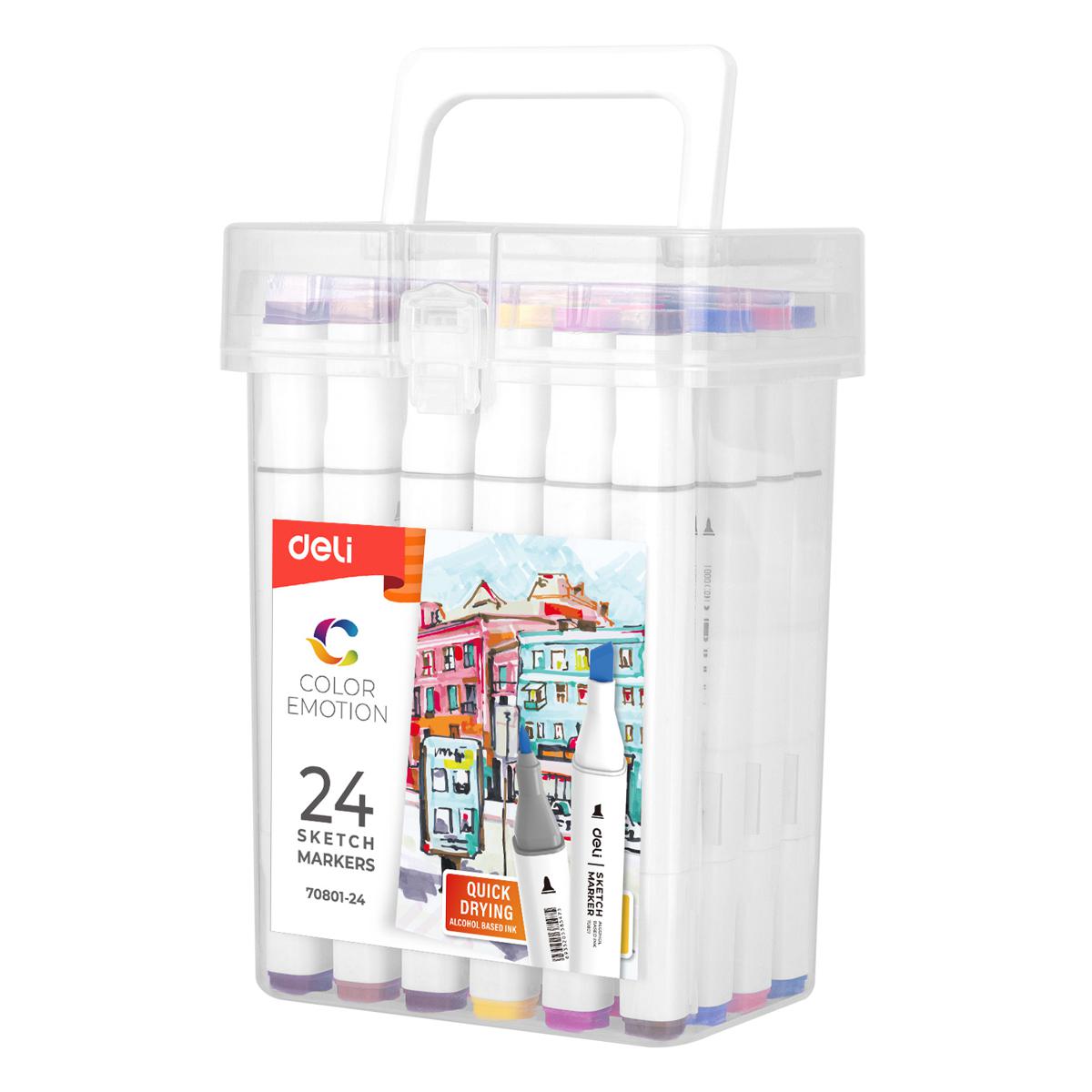 Deli 24 or 36Pcs color emotion dual tip sketch marker