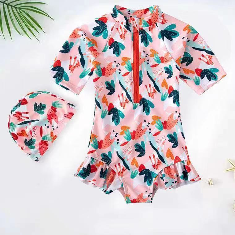 Children's swimsuits, girls' summer one-piece bikini swimsuits, new cute baby small, medium and big girls fashion swimsuits
