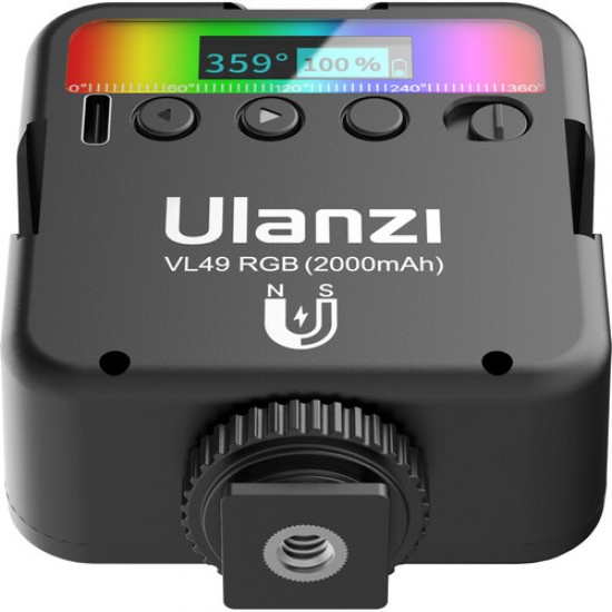 Ulanzi VL49 RGB LED Fill Light Mini Portable Multi-Function 2500K-9000K Pocket Camera Fill Light Live Photography Lighting. 