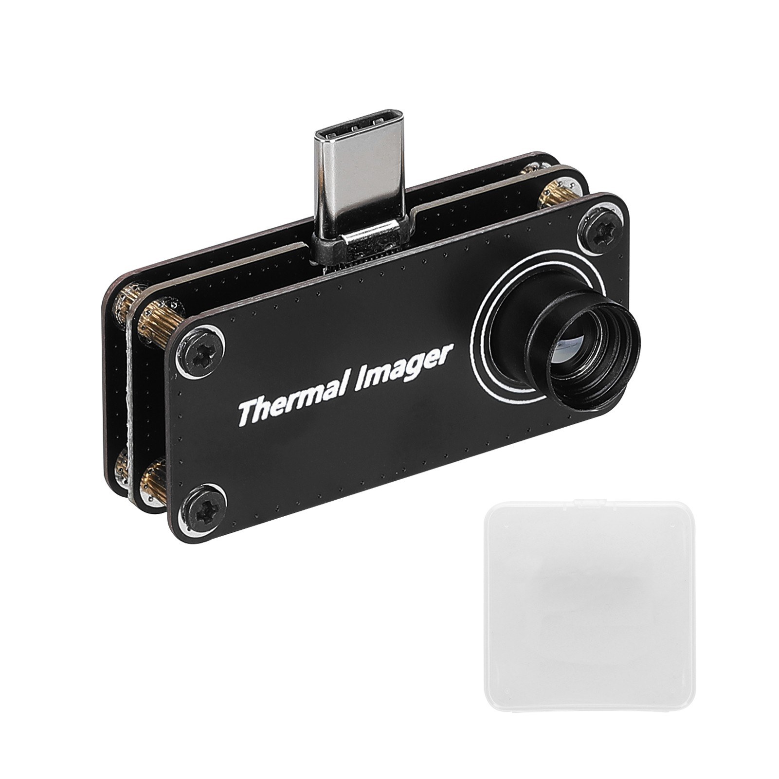 Type-C infrared thermal imager for temperature measurement OTG mobile phone - black. 