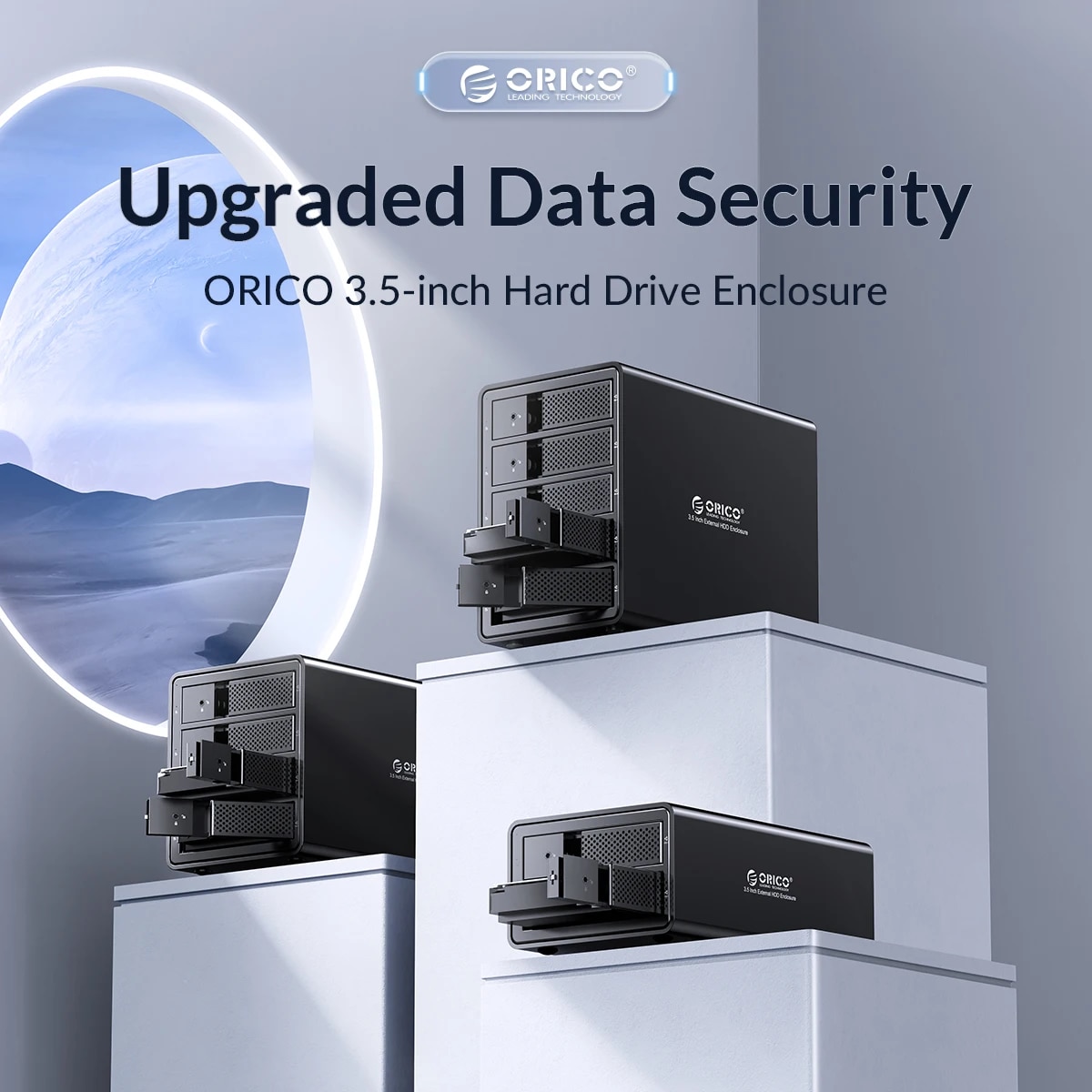 ORICO 95 Series 5 Bay 3.5'' USB3.0 HDD Docking Station Support RAID Mode Aluminum With 150W Internal Power Adaper. 