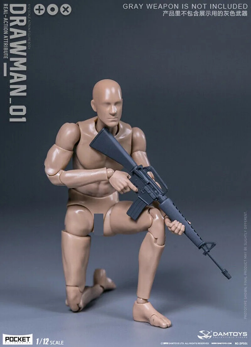 DAMTOYS DPS01 1/12 Scale Drawman Action Figure Model 14.5cm Male Flexible Joint Body for Painting Exercise. 