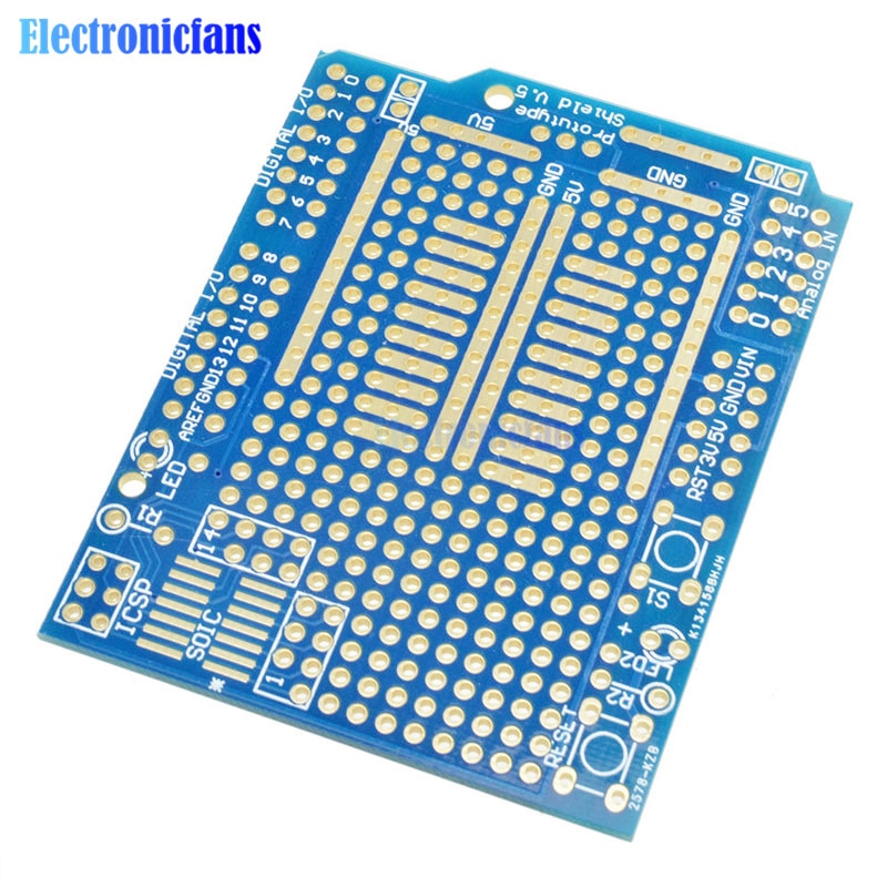 【Alizeker Mall】Prototype PCB For Arduino UNO R3 Board Fiber 2.54mm Pitch DIY. 