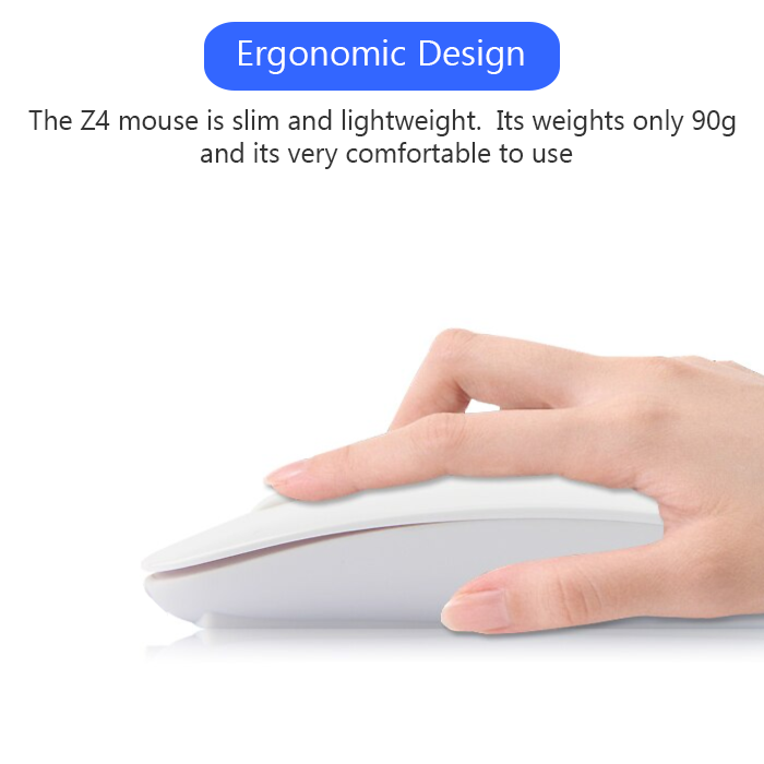 Wireless Mouse Z4 Like Apple Mouse Supports Windows Android iOS Can be used for laptop desktop mini pc android tv 2.4 GHz wireless mouse dpi mouse. 