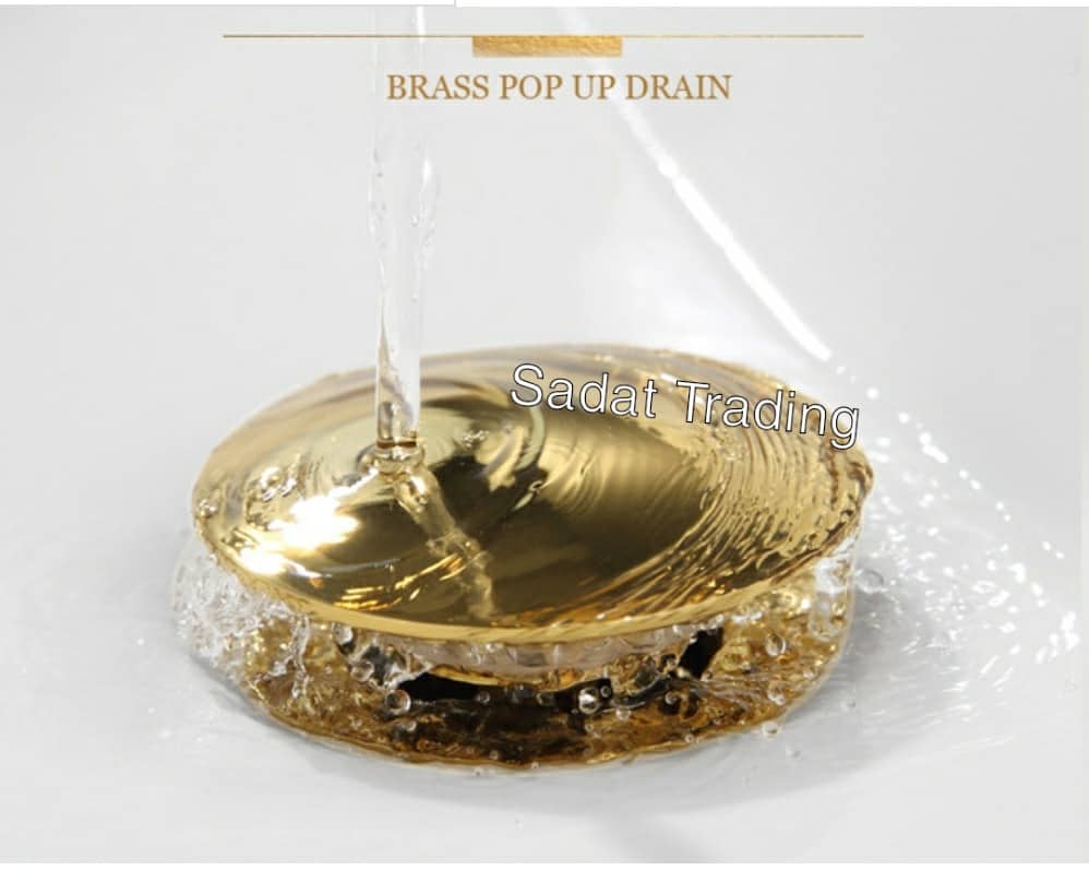 Bathroom Sink Gold Drain Wash Basin Push Down  Pop-up Drain / Basin Waste. 