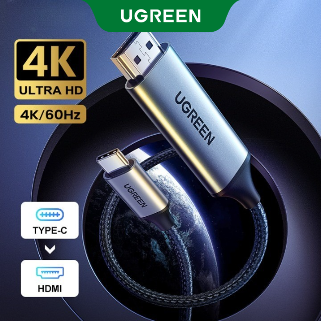 Ugreen USB C HDMI Cable Type C to HDMI Thunderbolt 3 Converter for MacBook Huawei Mate 30 Pro USB-C HDMI Adapter USB Type-C HDMI