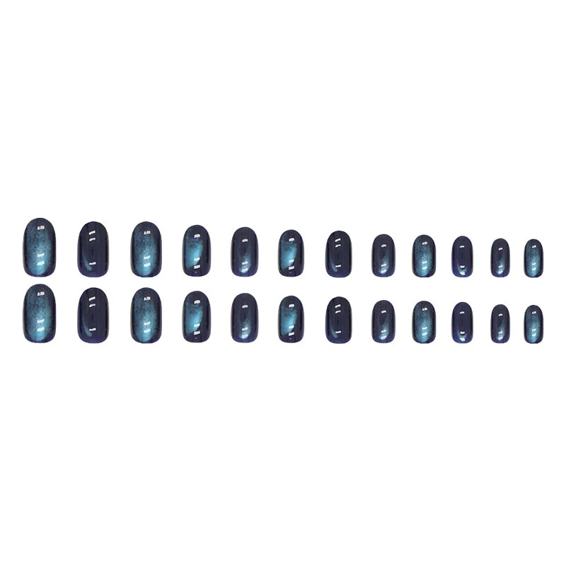 Cat Eye Nail Nails 3D Short Nails Set Press On Manicure Artificial Nail Tips Elegant Flase Nails Fingernails. 