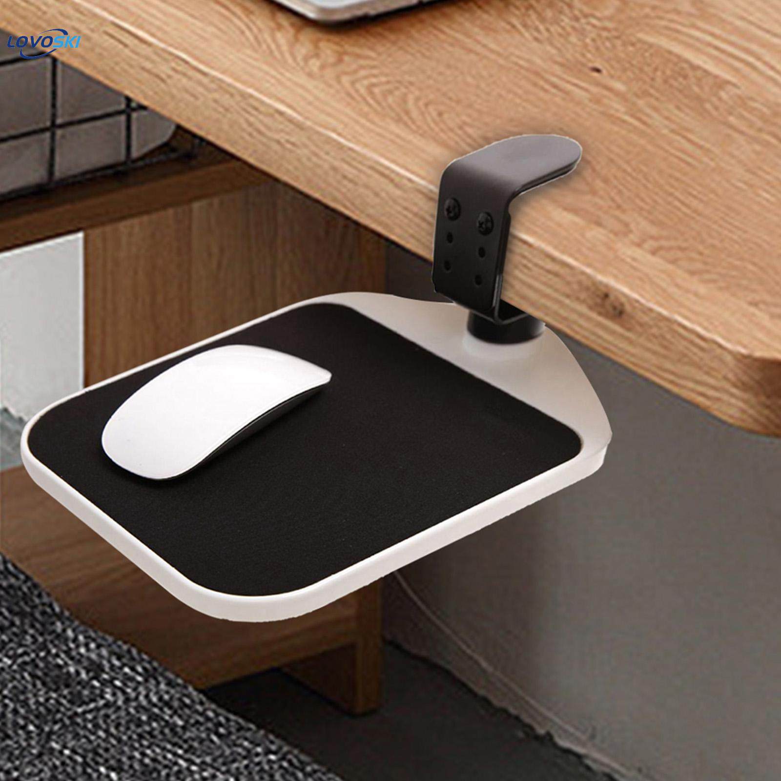 Adjustable Mouse Platform Clamp On Under Desk Mouse Extender Tray 360 Rotatable Computer Mouse Pad. 