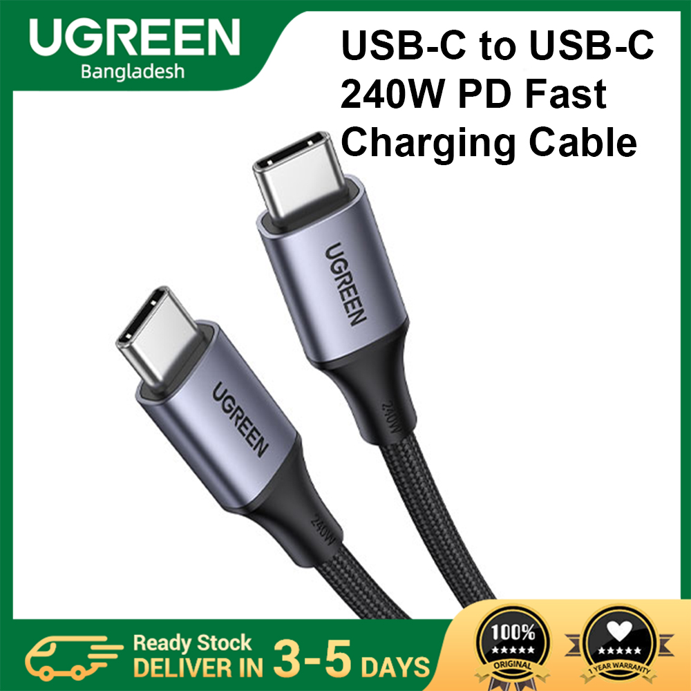 UGREEN US535 (15311) USB-C to USB-C 240W PD Fast Charging Cable - 1m - 240Watt USB C Cable - Equipped with an intelligent E-Marker chip - Compatible with Almost All USB C Devices - Built for Longevity