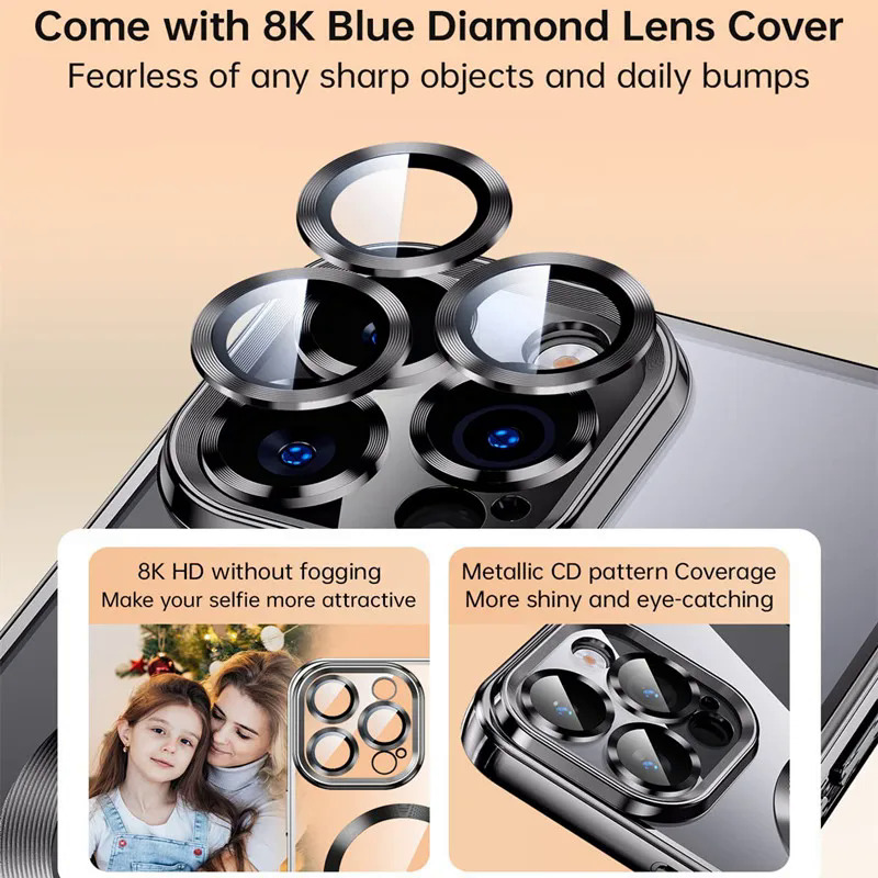 【Healer DingD】Lens Protection Case For Magsafe Wireless Charging Phone Case For iPhone 15 14 13 12 11 Pro Max Soft Magnetic Matte Bumper Cover. 