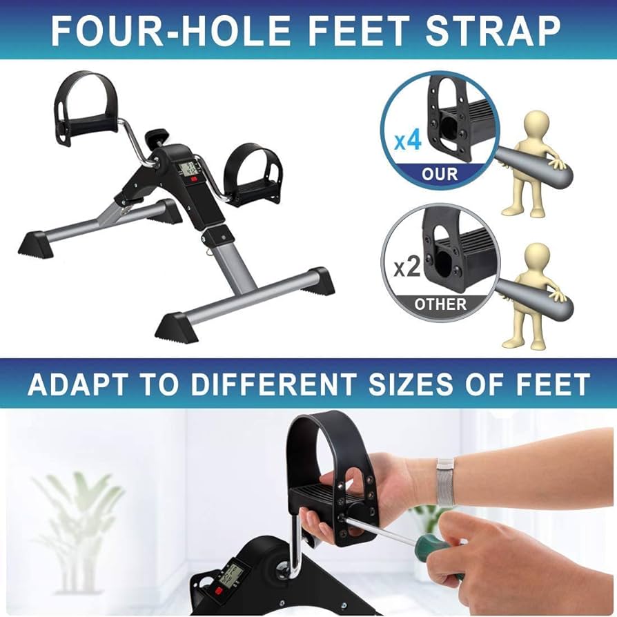 Mini Exercise Cycle/Portable Folding Arm And Leg Pedal Exerciser With Digital Lcd Display Home Indoor Mini Exercise Bike Resistance Adjustable. 