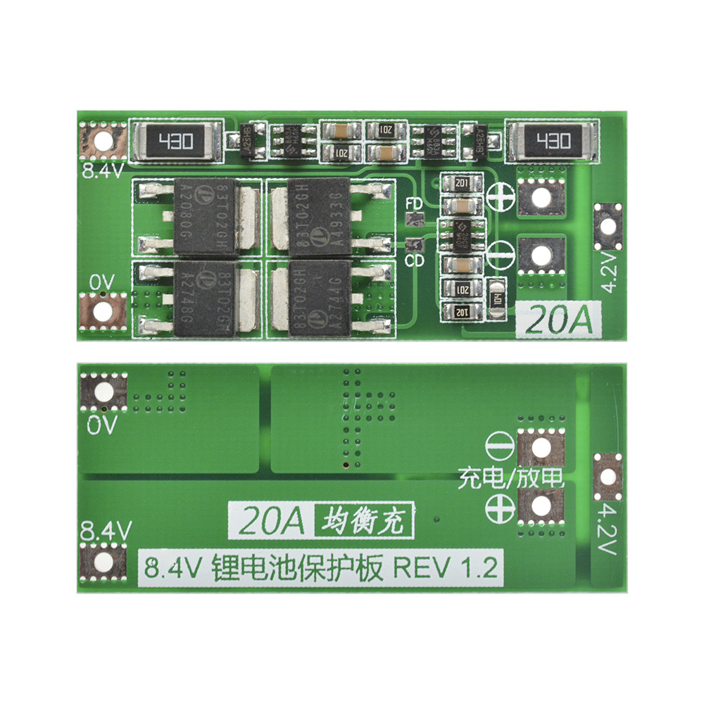2S 20A Li-ion Lithium Battery Charger Protection Board PCB BMS For 20A Current Drill Motor 8V 9V Lipo Cell Module Enhanced. 