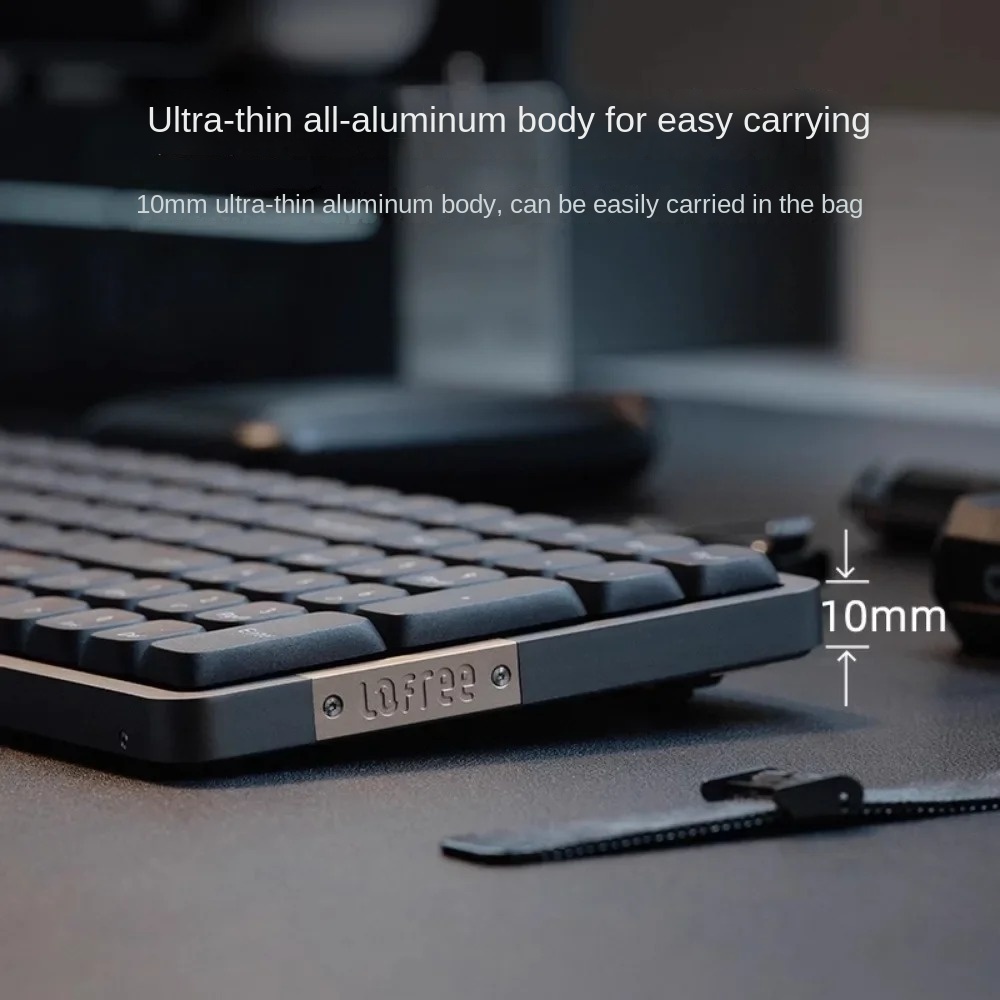 Lofree Flow Series Low-Profile Wireless Mechanical Keyboard Aluminum Gasket 2-Mode Bluetooth Type-c Wired Office Portable Typing. 