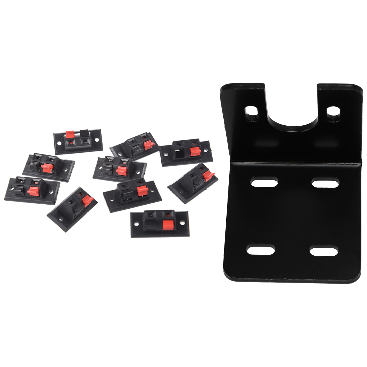 10Pcs Push in Type Right Angel Speaker Terminal Connector & 1 Pcs Motor Bracket Motor Base Mounting Base Machine Seat