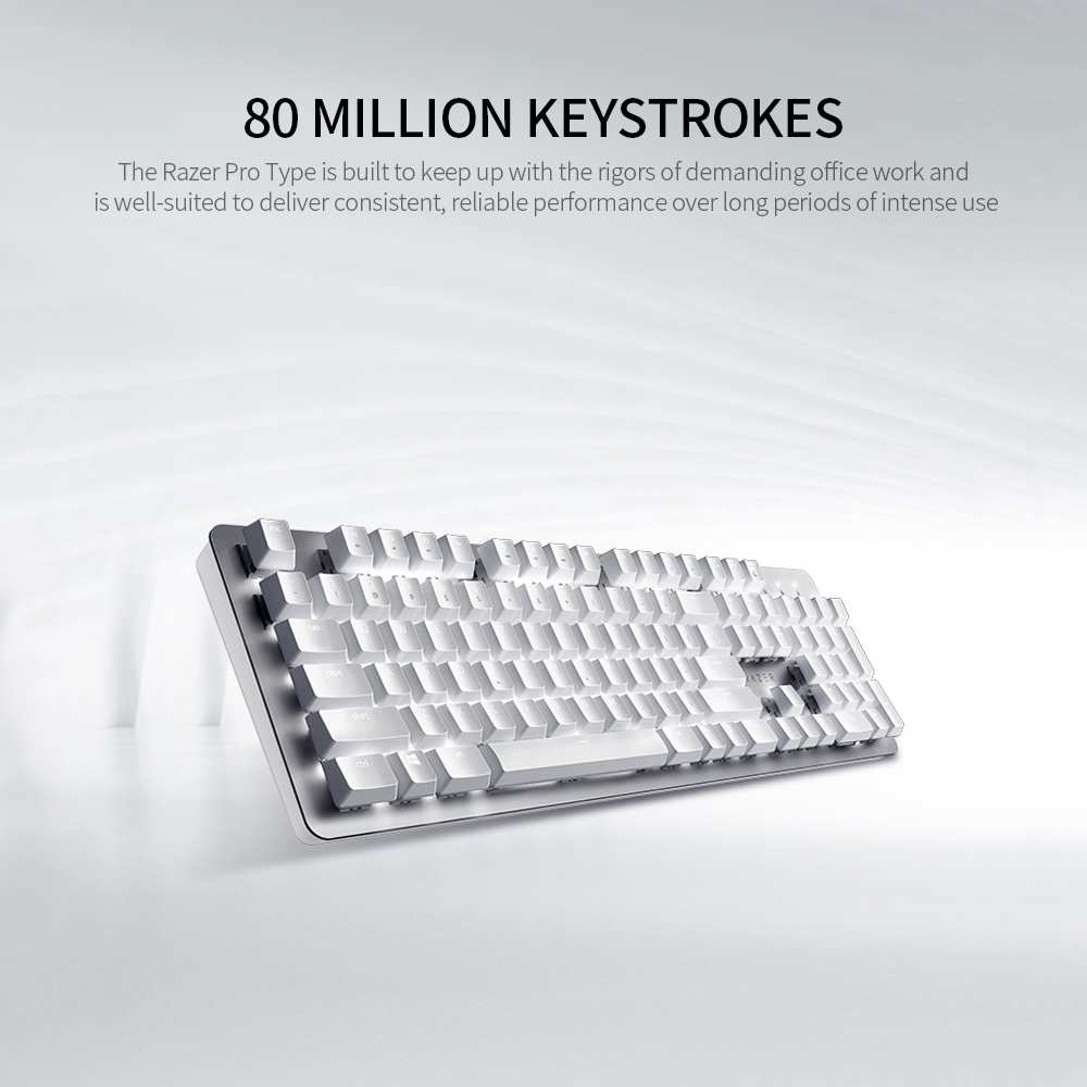 Razer Pro Type Mechanical Keyboard Bluetooth+2.4GHz Dual-mode Wireless Keyboard with Razer Orange Mechanical Switches Silver. 