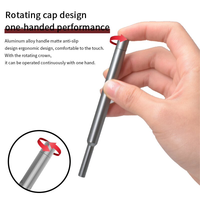 --1 double-sided magnetic pointed manual screwdriver set. 