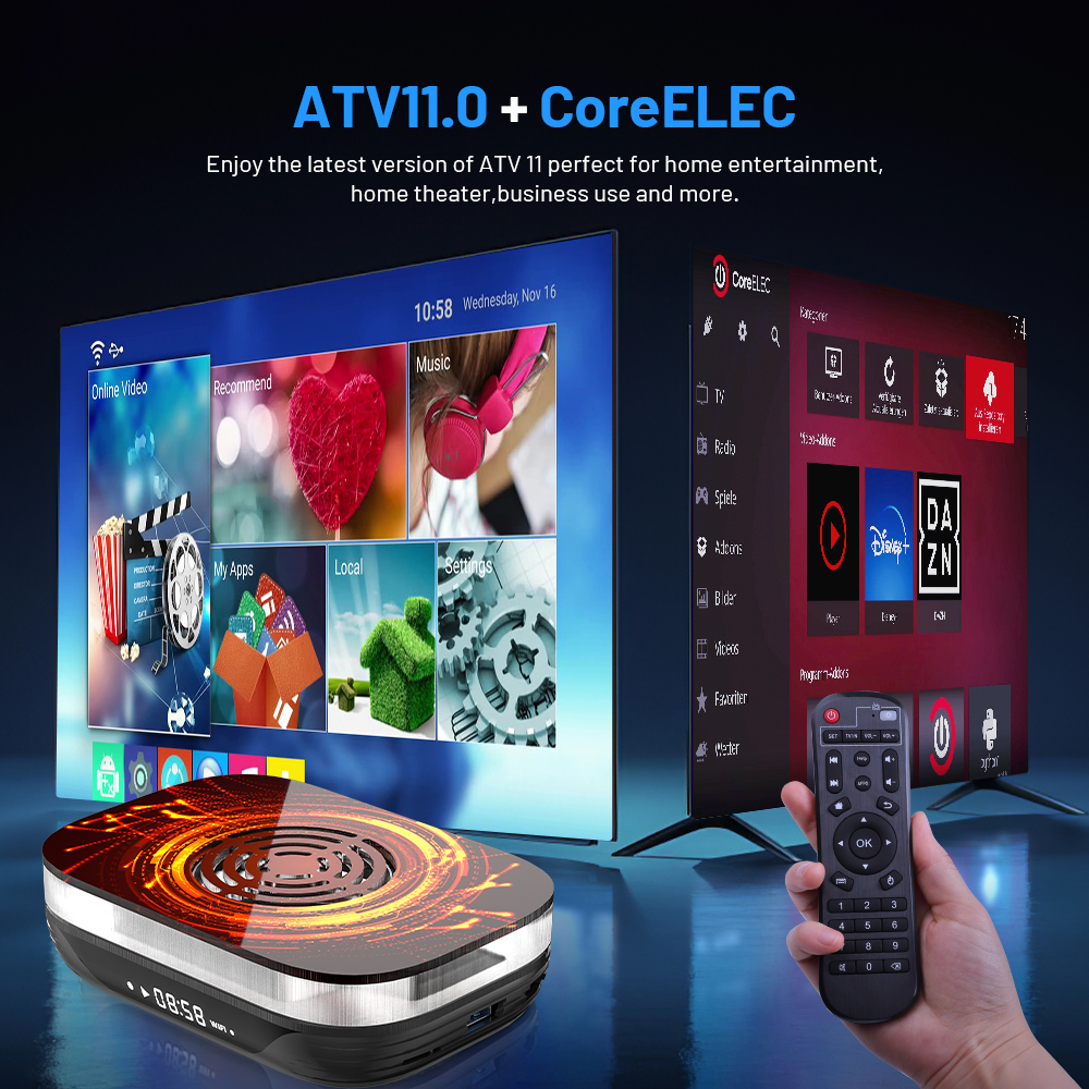 KINHANK Amlogic S905X4 Super Console X4 Plus Retro Game Console Built-in 60000 Games for NDS/Sega Saturn/DC/MAME/SS 4K HD TV Box. 