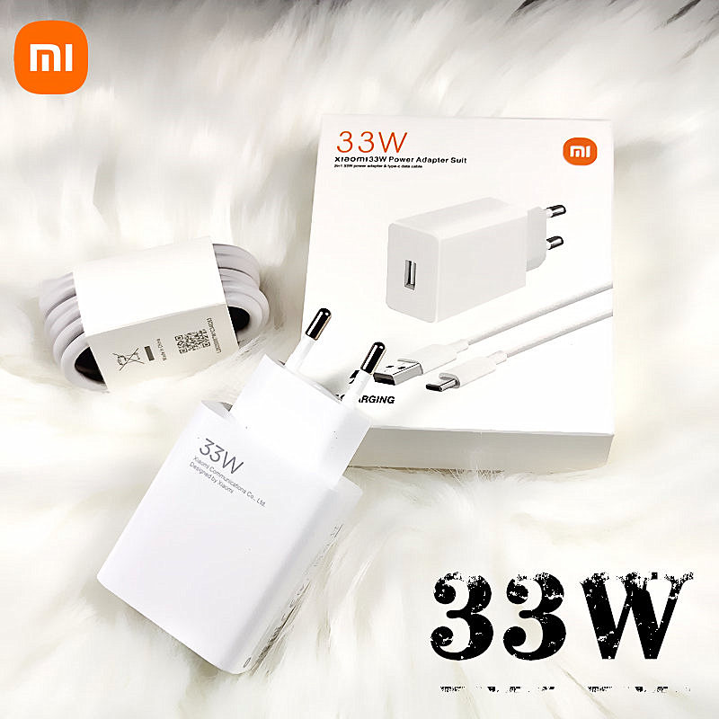 33w Charger Xiaomi eu Turbo Charge Original type C cable For Xiaomi redmi note 9 pro POCO X3 nfc Mi 10 9 note 10 10X LITE. 