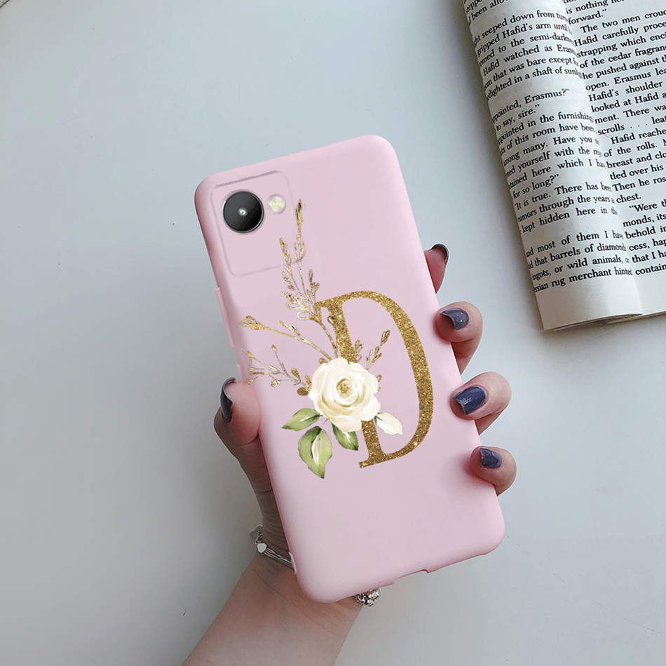 Flower Alphabet Letters Silicone Shockproof Coque For Realme C30 Realmi C 30 30C Case Protect Funda On Realmec30 4G RMX3581 6.6. 