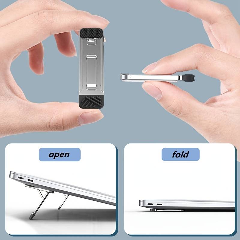 2Pcs/Set Mini Self-adhesive Foldable Laptop Stand Universal Portable Invisible Heat Dissipation Laptop Holder Computer Accessories. 