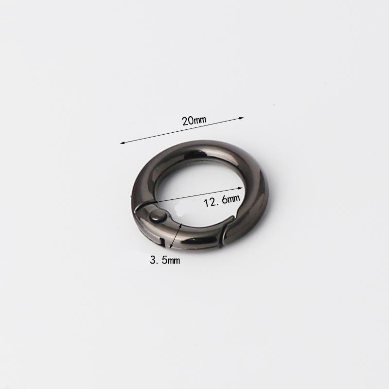 12-38mm Metal O Ring Openable Gate Round Carabiner For DIY Jewelry Making Keychain Bag Clips Hook Connector Dog Chain Buckles