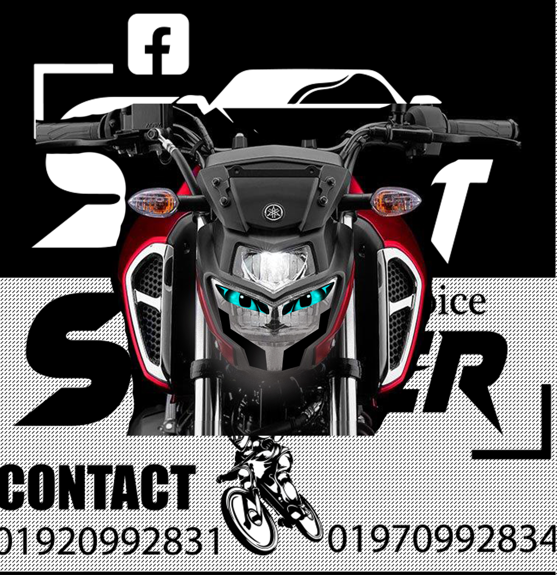 fz v3 head light sticker available premium quality // eye sticker //new headlight sticker. 