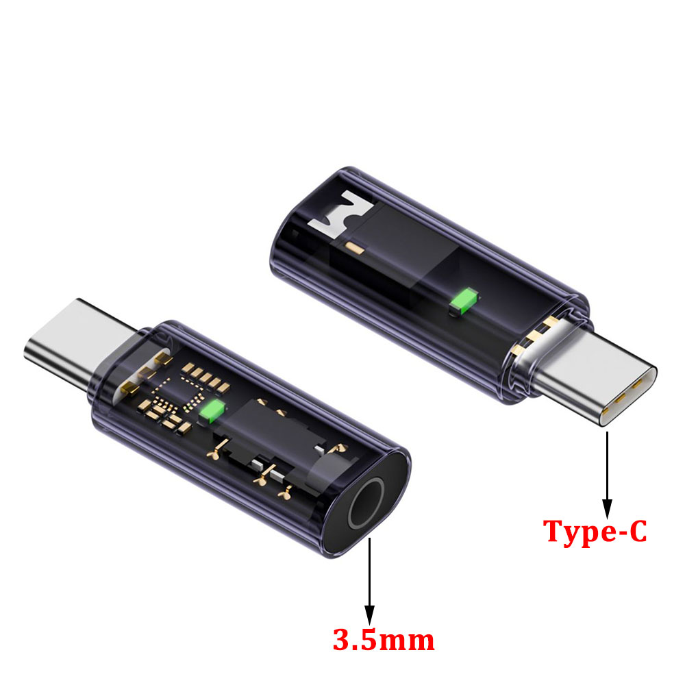 Type C To 3.5mm Jack Adapter Earphone Light For iPhone 16 15 Pro Max USB C to 3.5MM Female Audio AUX Converter Headphone Cable. 