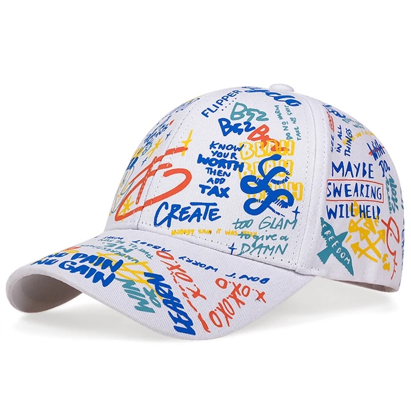 Fashion Letter Baseball Cap Graffiti Sun Cap Visor Spring Hat Men Adjustable Snapback Cotton Cap For Women Men Hats