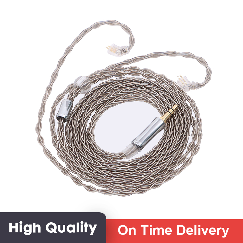 Xinhs 8 Core 2.5/3.5/4.4mm Silver Plated Earphone Upgrade Cable With Mmcx/2pin/qdc/tfz