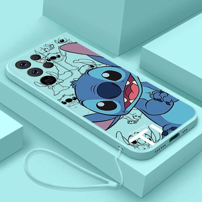 Samsung Galaxy S24 Ultra S24+ Plus S24Ultra Cover Joyful Cute Stitch Flexible Silicon Phone Case Frosted Rubber Soft Cover. 