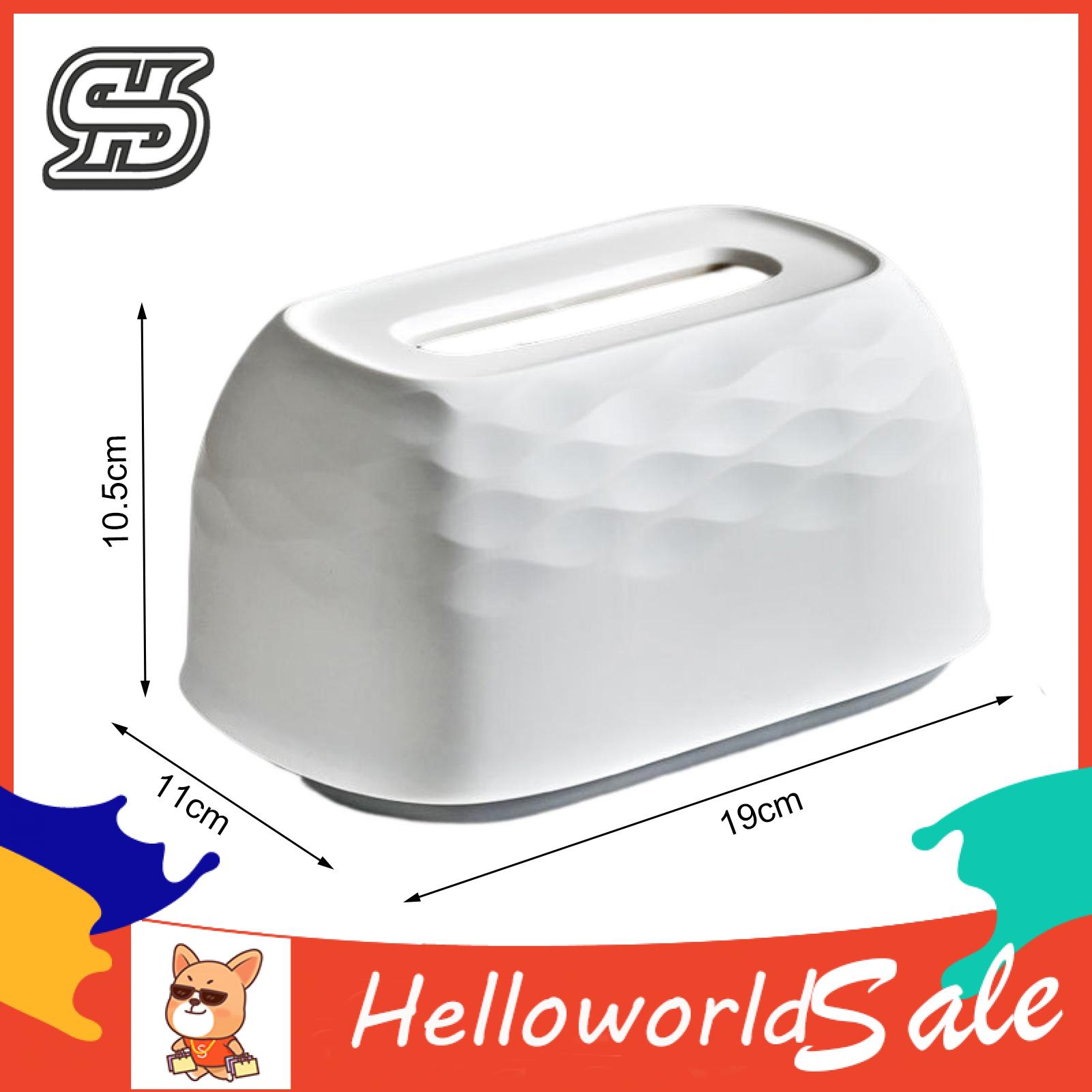 HelloWorld Desktop Tissue Box Nice Appearance Bottom Support Tissue Dispenser. 
