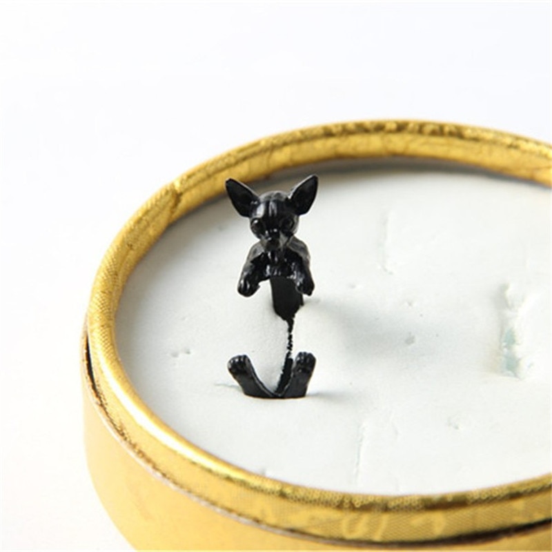 【VisioN Shop】Cute Fashion Jewelry Little Chihuahua Dog Women Kids Adjustable Ring Animal. 