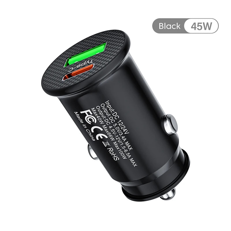 For APPLE Original PD 45W USB Type C Car Charger For iPhone 11 12 13 14 Pro Max Mini X XS XR 8Plus Fast Charging Lightning Cable. 