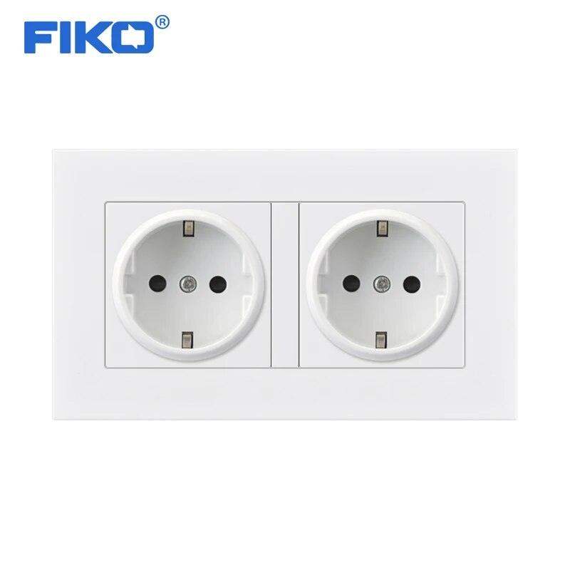 【YIYANGMAOYI111】2 Gang Russia EU Wall Socket With 2 USB Charge Hidden Soft LED Indicator PC Panel Black White Grey. 