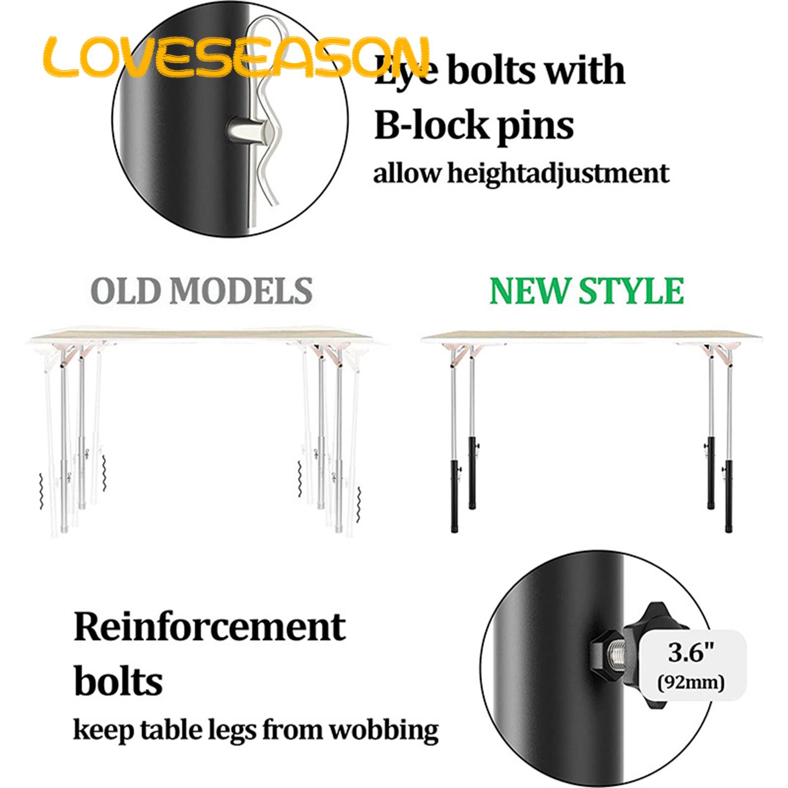 Loveseason Table Leg Extender No Tools Required Folding Tables Straight/Bent Leg Extender. 
