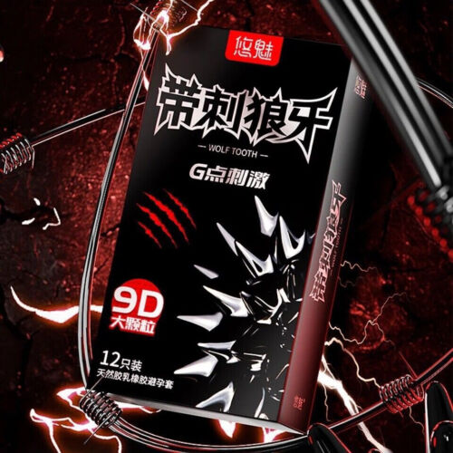 Wolf Tooth 9D Large Dots Condom for Men Women G Dot Stimulation Spike With Nubs 12pcs Pack | Brand- G POINT. 