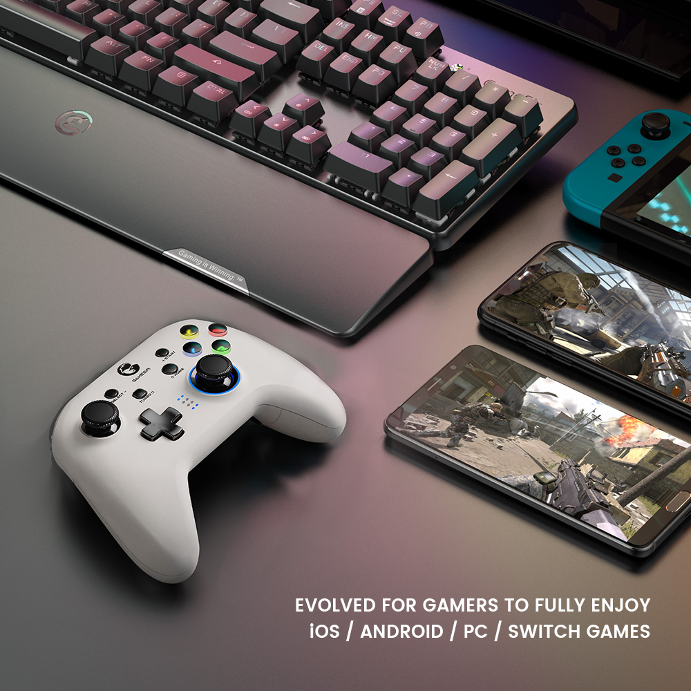 GameSir T4 Pro White Version Bluetooth Gaming Controller 2.4G Wireless Gamepad for Nintendo Switch PC Cellphone Cloud Games. 